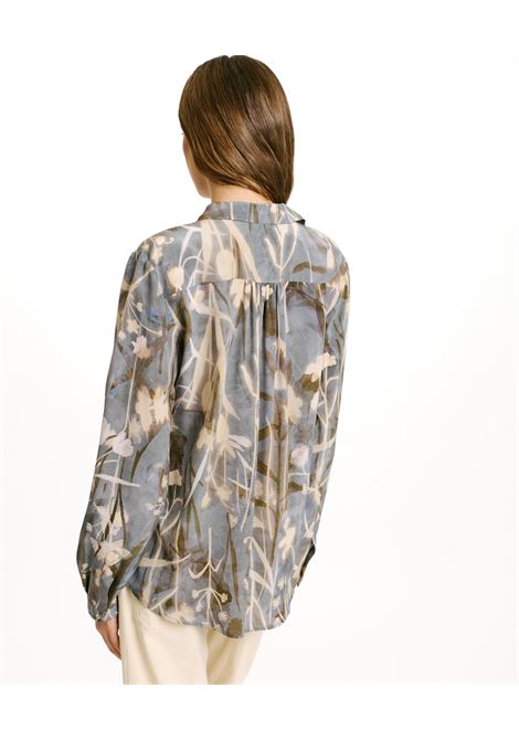 Printed Meudon  silk crêpe de chine shirt with cuffed sleeves MOMONI |  | MOSH0048116