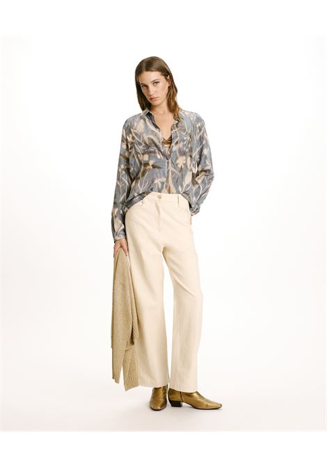 Printed Meudon  silk crêpe de chine shirt with cuffed sleeves MOMONI |  | MOSH0048116