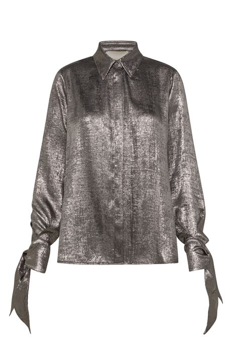 Elegant laminated shirt with oversized bow detail MOMONI |  | MOSH0080003