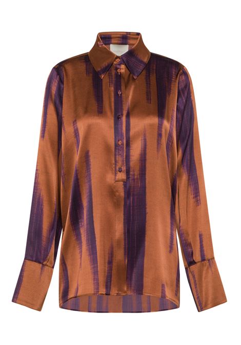 Oversized Hakinari stretch satin shirt with side slits MOMONI |  | MOSH0114285