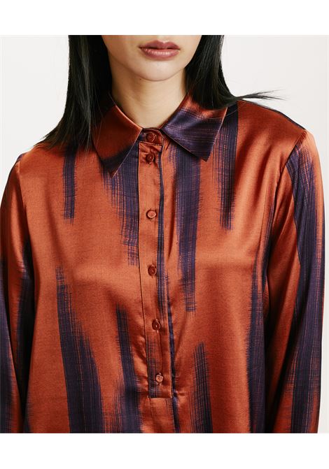 Camicia Hakinari oversize in raso stretch con spacchi laterali MOMONI | Camicie | MOSH0114285