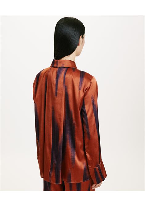 Oversized Hakinari stretch satin shirt with side slits MOMONI |  | MOSH0114285