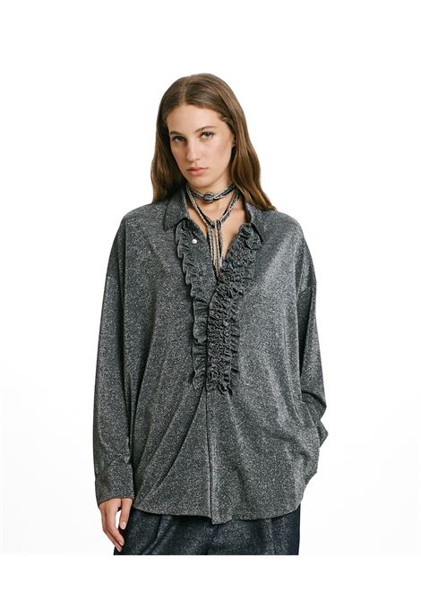 Camicia bilancia in jersey lurex -grigio scuro MOMONI | Camicie | MOSH0120903