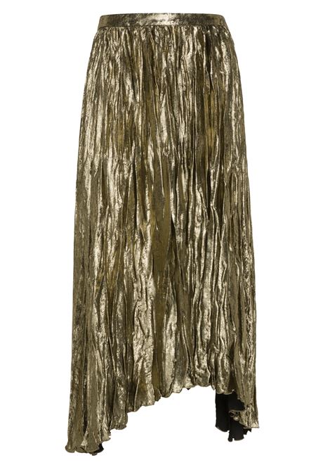 Fluid laminate plisse evaline skirt -dark gold MOMONI |  | MOSK0120285