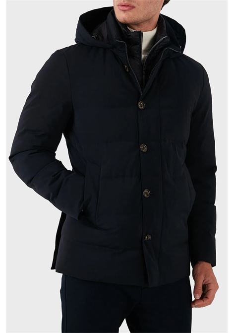 Montecore Jacket - Down Jacket with Buttons and Hood - Dark Blue Color MONTECORE |  | F07MUCX581-18589