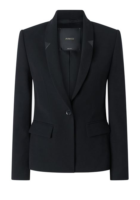 Blazer nero monopetto in twill di lana PINKO | Giacche | 103694-A1XXZ99