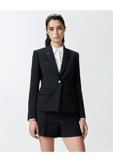 Blazer nero monopetto in twill di lana PINKO | Giacche | 103694-A1XXZ99