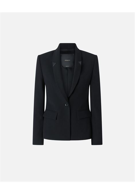 Blazer nero monopetto in twill di lana PINKO | Giacche | 103694-A1XXZ99