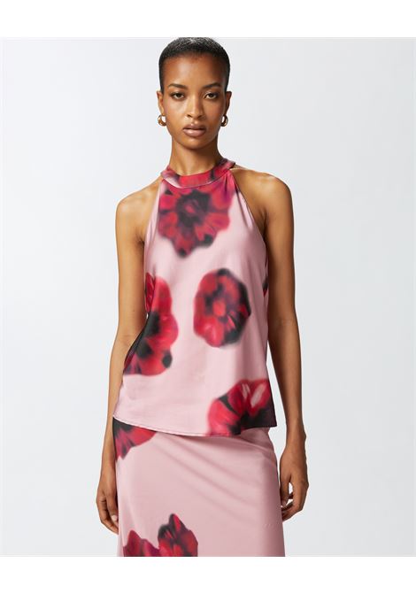 Sleeveless Satin Top with Flower Print PINKO |  | 103874-A23PNR1