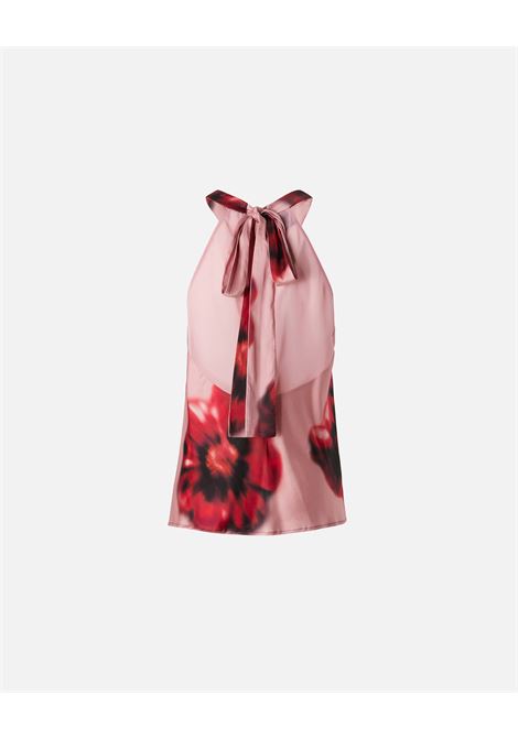 Sleeveless Satin Top with Flower Print PINKO |  | 103874-A23PNR1