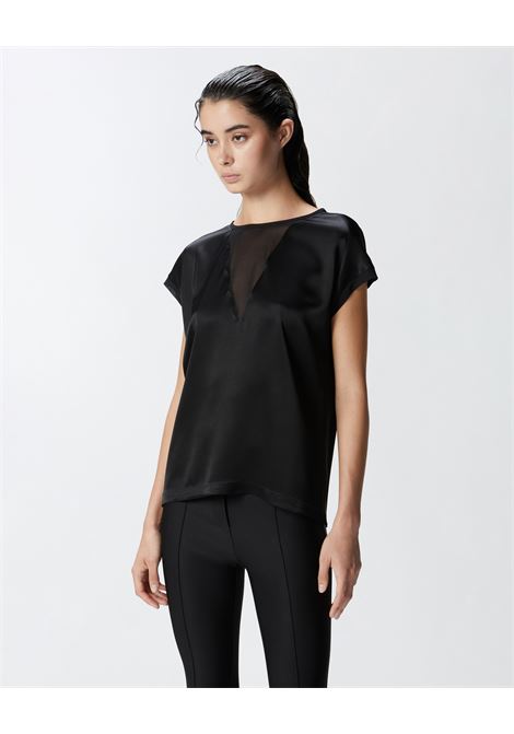 Satin and georgette t-shirt blouse PINKO |  | 103951-A206Z99