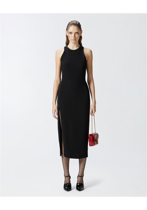 Black sheath dress with rhinestone neckline PINKO |  | 104093-A23VZ99