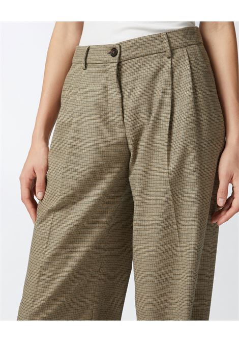 Pantaloni gamba larga in flanella a quadretti PINKO | Pantaloni | 104127-A248CS0