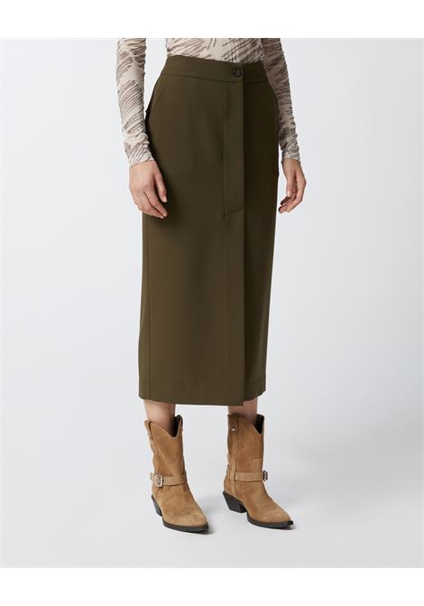 Utility Long Skirt in Stretch Technical Viscose with Front Slit PINKO |  | 104190-A18E/X93X93