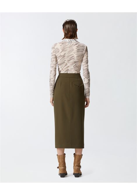 Utility Long Skirt in Stretch Technical Viscose with Front Slit PINKO |  | 104190-A18E/X93X93