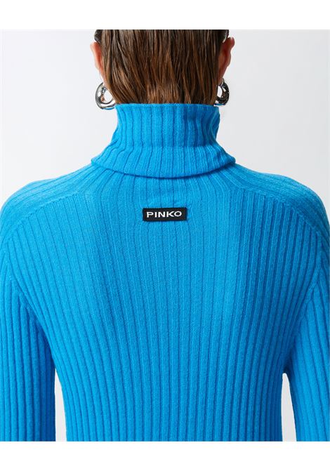 PINKO - Ribbed cashmere blend turtleneck sweater lurex cuffs PINKO |  | 104344-A278EI5