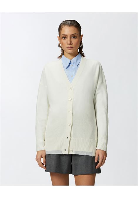 Cardigan scollo a V misto cachemire bianco PINKO | Cardigan | 104551-A235Z06