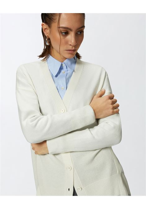 Cardigan scollo a V misto cachemire bianco PINKO | Cardigan | 104551-A235Z06