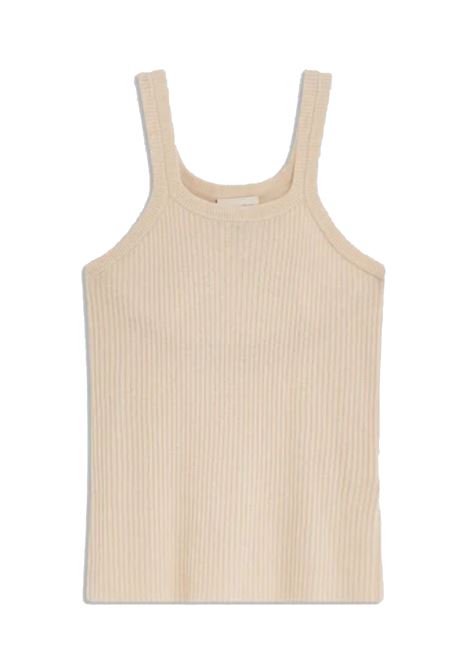 Ribbed Tank Top in Cashmere Blend SEMICOUTURE |  | Y4WD08A29-0