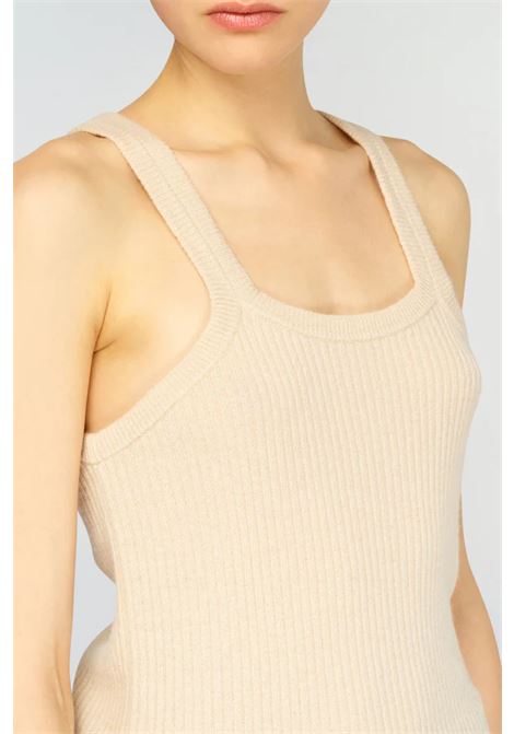 Ribbed Tank Top in Cashmere Blend SEMICOUTURE |  | Y4WD08A29-0