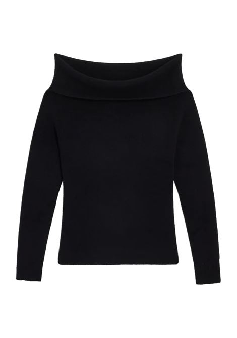 Maglione Elasticizzato in Misto Cashmere con Scollo Bardot SEMICOUTURE | Maglieria | Y4WD31Y69X3