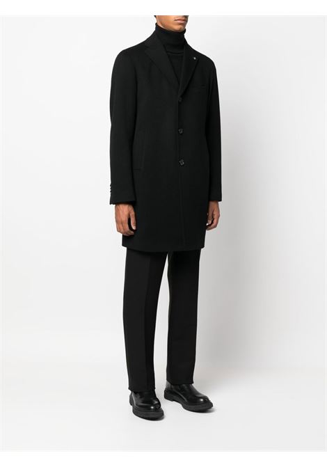 Black Virgin Wool and Cashmere Tagliatore Coat with Revers and Welt Pockets TAGLIATORE |  | CFBM13X350001PER013B5054