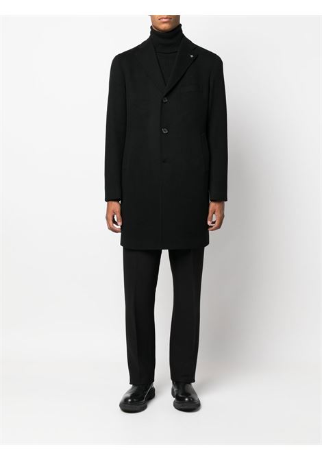 Black Virgin Wool and Cashmere Tagliatore Coat with Revers and Welt Pockets TAGLIATORE |  | CFBM13X350001PER013B5054