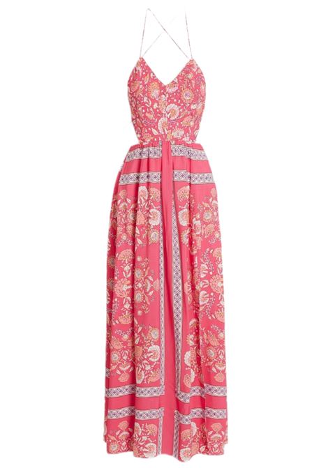 Dandy long dress in floral print crepe ANTIK BATIK |  | DANDY1SUNPINK