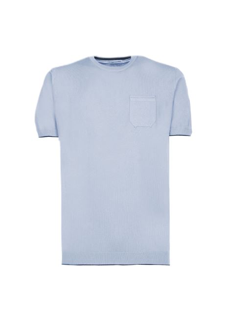 T-shirt azzurra in cotone DANIELE ALESSANDRINI | Maglieria | FM92051430060