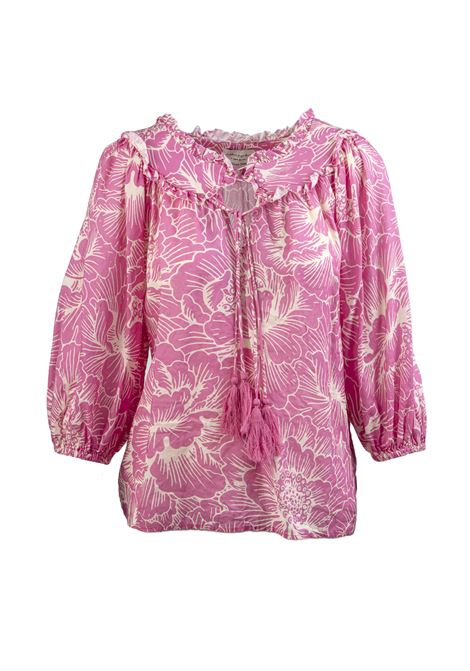 Alessia Santi Pink Blouse in Patterned, Long Sleeves Lyocell ALESSIA SANTI |  | 45025419072-01