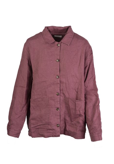 Long Sleeve Shirt in 100% Linen, Acai Color - Des Petits Hauts Des Petits Hauts |  | 053411325