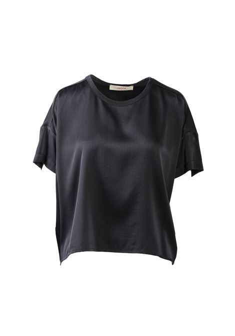 Black color T-Shirt made of silk and elastane, short sleeves, crew neck, for elegant and comfortable style JUCCA |  | 3952011/L/03003