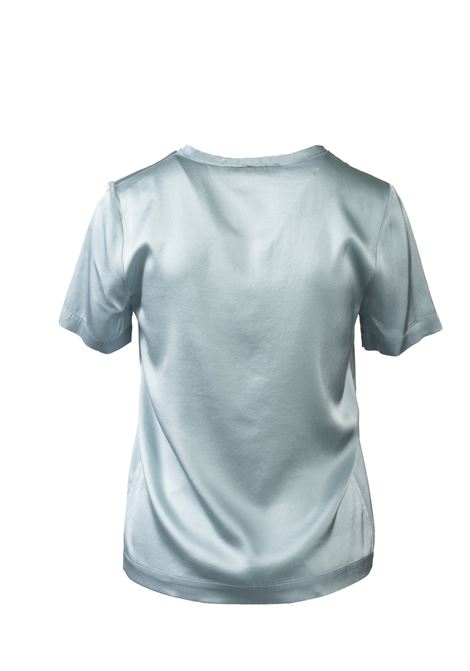 T-shirt Jucca in seta ed elastane con scollo a V colore alga JUCCA | T-shirt | 3952012/L/03554