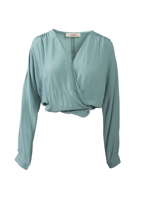 Blusa Jucca a maniche lunghe in acetato e seta colore opale JUCCA | Bluse | 3952084/071212