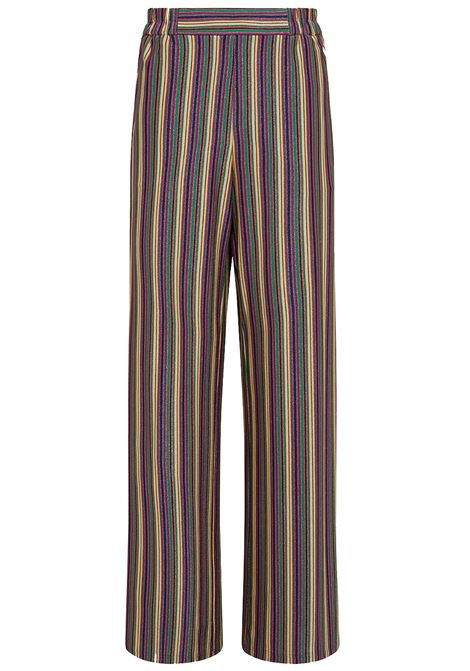 Pantaloni baccarat in jersey lurex a righe - multicolor verde MOMONI | Pantaloni | MOPA0397008