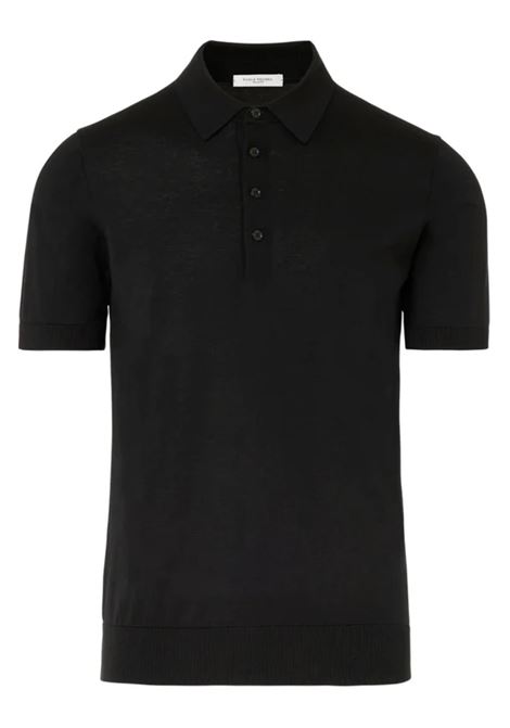 Polo shirt in Black Silk Knit Extrafine Cotton PAOLO PECORA |  | A008 F2009000