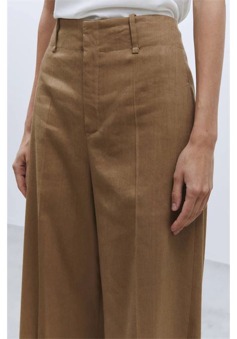 Pantalone wide leg lino stretch ALYSI | Pantaloni | 105148P5044NOCE