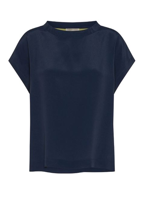 Curacao Blouse in United Silk Acetate - Midnight Blue MOMONI |  | MOBL004LMM0870