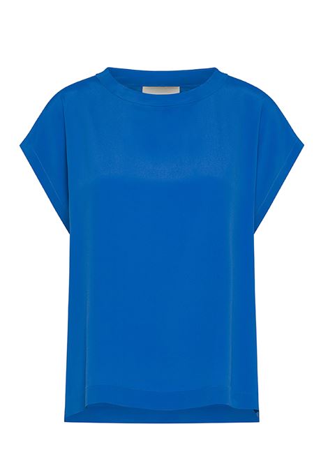 Curacao Blouse in United Silk Acetate - Cobalt MOMONI |  | MOBL004LMM0881