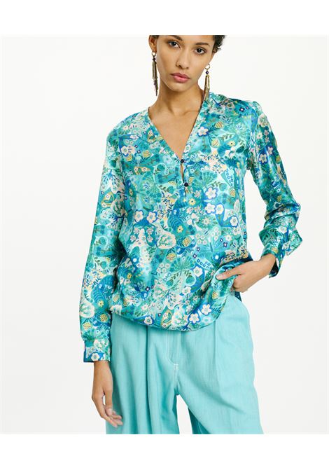 Torret Blouse in Printed Silk Twill - Multicolor Bluette MOMONI |  | MOBL0058260