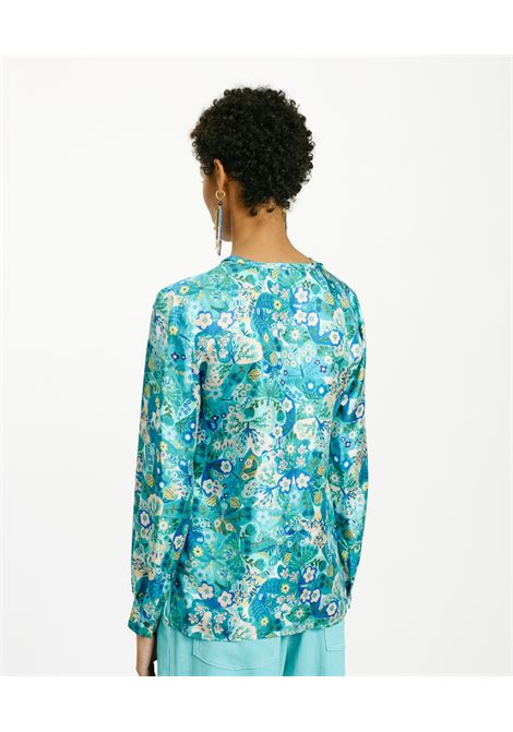 Torret Blouse in Printed Silk Twill - Multicolor Bluette MOMONI |  | MOBL0058260