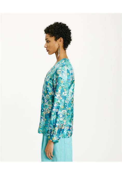 Torret Blouse in Printed Silk Twill - Multicolor Bluette MOMONI |  | MOBL0058260