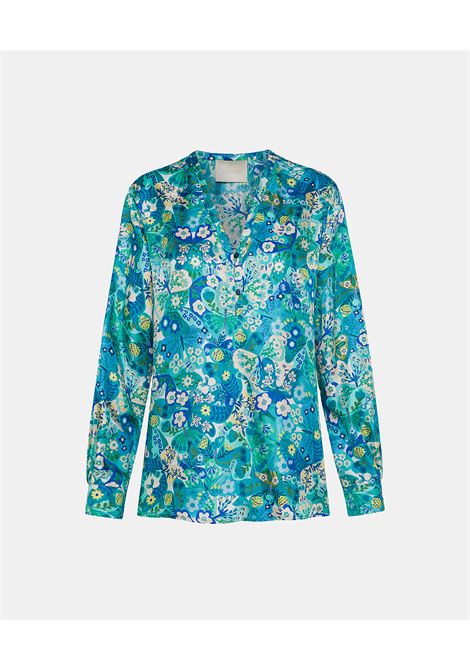 Torret Blouse in Printed Silk Twill - Multicolor Bluette MOMONI |  | MOBL0058260