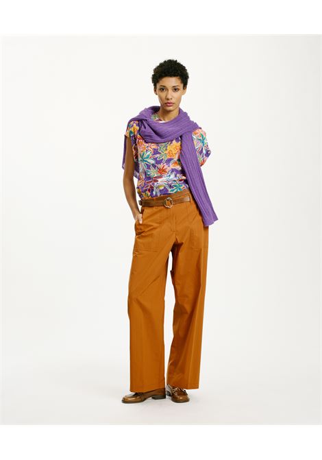 Cayenne Blouse in Printed Crepe de Chine - Multicolor Purple MOMONI |  | MOBL0074166