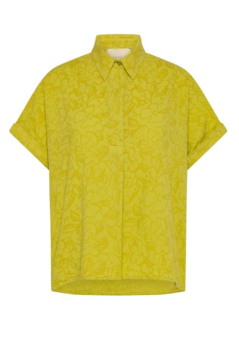 Momoni - Carolina blouse in textured poplin - lime MOMONI |  | MOBL009MO340230