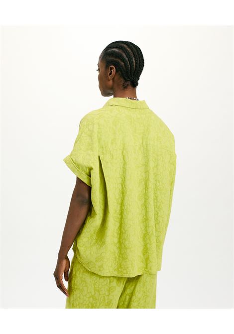 Momoni - Carolina blouse in textured poplin - lime MOMONI |  | MOBL009MO340230