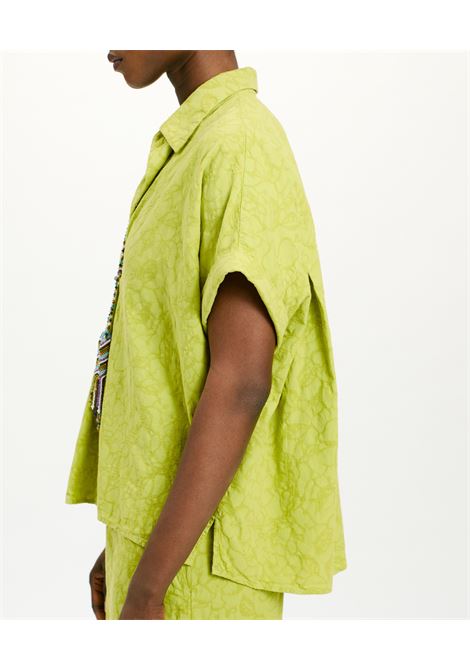 Blusa carolina in popeline operato - lime MOMONI | Bluse | MOBL009MO340230