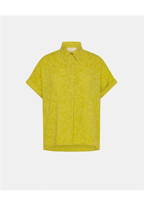 Momoni - Carolina blouse in textured poplin - lime MOMONI |  | MOBL009MO340230