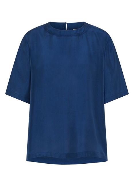 Blusa amaru in habutai unito - blu MOMONI | Bluse | MOBL010MO020890