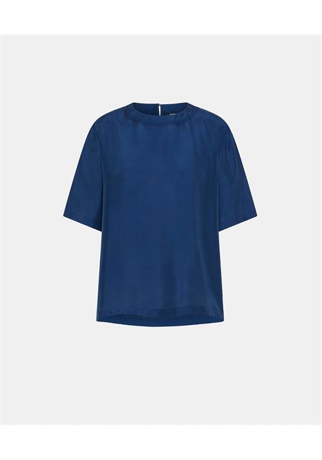 Blusa amaru in habutai unito - blu MOMONI | Bluse | MOBL010MO020890